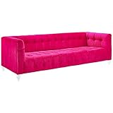 Tov Furniture The Bea Collection Modern Style Velvet Upholstered Living Room Sofa with Lucite Legs,...