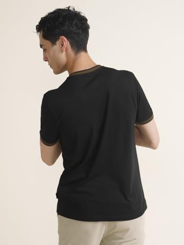 Image of DAMENSCH Statement Pique Textured Tshirt for Man, Thermoregulating, Tonal Rib T Shirt for Men Stylish, Sustainable Recycled Fabric Men T-Shirts