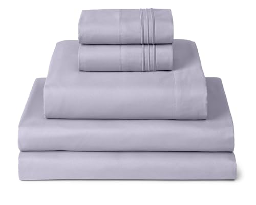 Image of Mellanni Split King Sheets Set - 5 PC Iconic Collection Bedding | Hotel Luxury, Extra Soft, Cooling Bed Sheets - Wrinkle, Fade, Stain Resistant (Split King, Lavender)