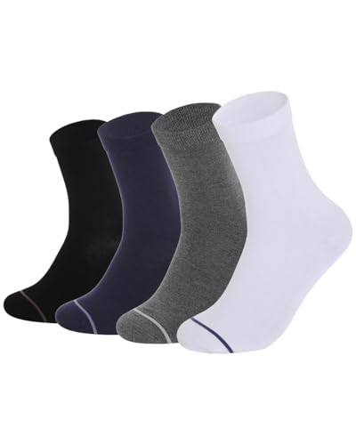 Campsis Men Viscose Socks, Dress Ankle Socks, Breathable Calf Sock(5 Pairs)