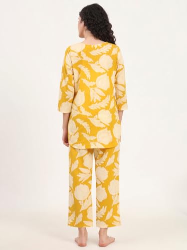 Image of Pinkmint Women's Pure Cotton Co Ord Set l Kurta Sets for Women |Kurta Sets| Printed Kurta with Pant l Stylish Pocket & 3 /4 Sleeve Women Co-ord Set (Avaiable in Plus size)