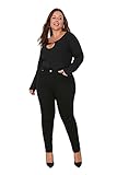 Design: Dies ist eine normale Taille Denim Plus Size Jeans hat eine Skinny Fit mit einem einfarbigen Muster.