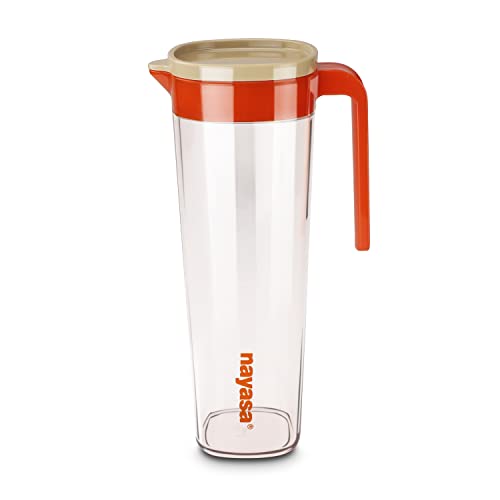 Image of Nayasa Aron 1160 ml BPA Free Leak Proof | Freezer Safe | Convienient Handle | Press & Pour Lid | Indoor and Outdoor Use | Serving for Gatherings | Plastic Water Jug - Orange
