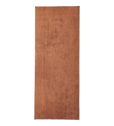 Image of Obsessions Polyester Bedside Runner with Solid Pattern Felt Backing, Ideal for Bedroom & Living Room 60x150cm, Brown