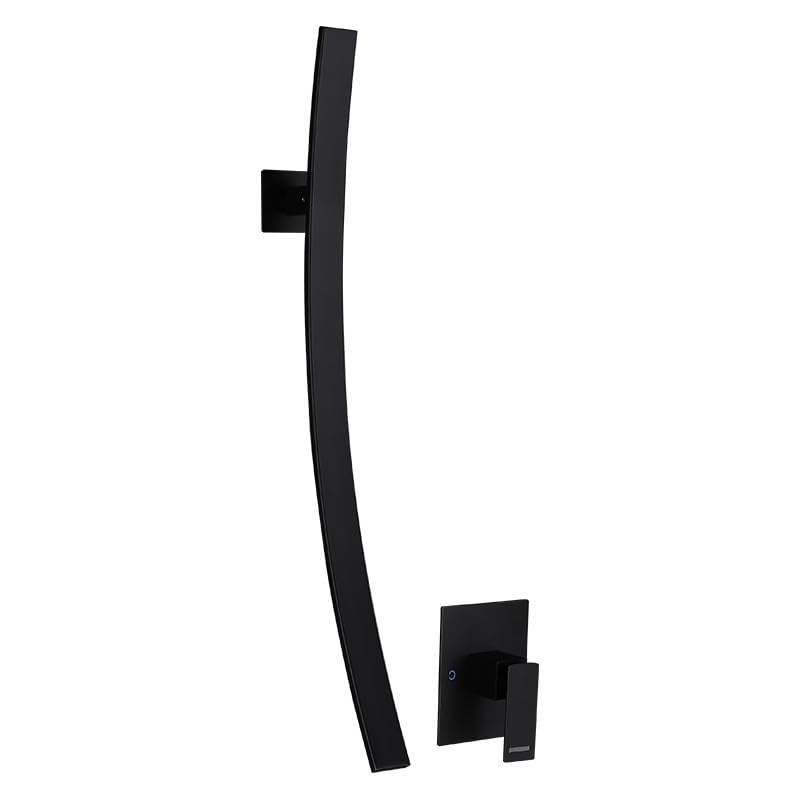 Robinet de salle de bain cascade mural en laiton noir durable