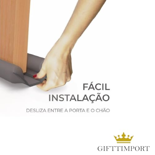 Protetor Veda Porta Impermeável Couro Sintético Marrom Rolinho Contra Inseto 70cm 80cm 90cm (90CM)