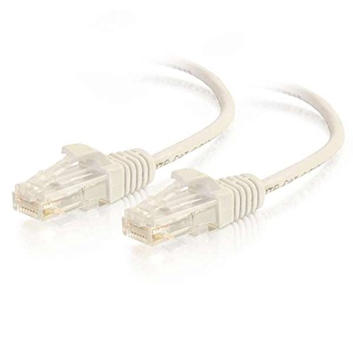 C2G 01189 Cat6 Slim Cable - Snagless Unshielded Slim Ethernet Network Patch Cable, White (10 Feet, 3.04 Meters)