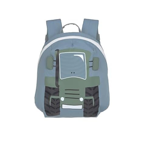 LÄSSIG Kleiner Kinderrucksack für Kita Kindertasche Krippenrucksack mit Brustgurt, 20 x 9.5 x 24 cm, 3,5 L, Olive, Tiny Drivers