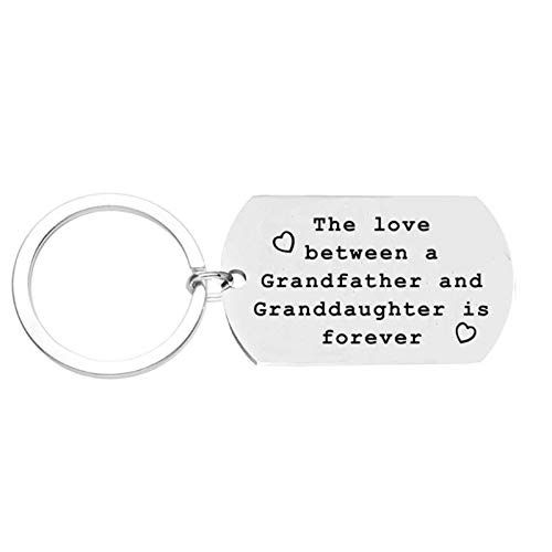 Grandpa Gifts The Love Between Grandfather and Granddaughter is Forever Keychain Birthday Christmas Gifts for Grandpa Granfather from Granddaughter Grandpa Gifts The Love Between Grandfather and Granddaughter is Forever Keychain Birthday Christmas Gifts for Grandpa Granfather from Granddaughter