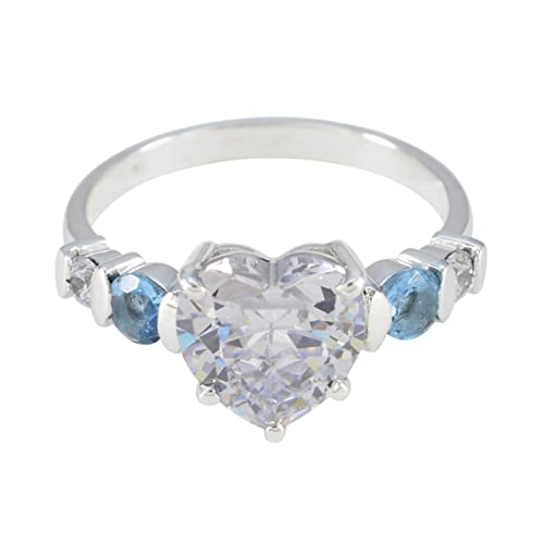Bague en argent sterling 925 en forme de cœur élégante pour femme