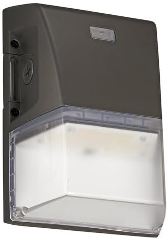 KASTLITE Mini Outdoor Adjustable LED Wall Pack - 3-Way Photocell Dusk to Dawn Flood Light, 15W/20W/25W 100W HID Equiv, 3000K/4000K/5000K IP65 Waterproof Fixture, 120/277V Exterior Security Lighting