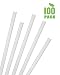Greenhouse Compostables - Jumbo Extra Tall Unwrapped Straws, Compostable PLA, 100 CT, Smoothie Shake Size .30" x 9.80" - Translucent White