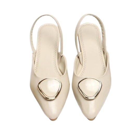 Trendy Women Flats | Patent Leather Solid Slip-On Flats | Comfortable Flats for Women & Girls Cream 7-image-11