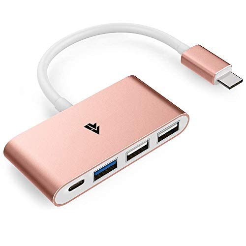 Image of Vaku Luxos USB Type C Hub QUARDO 4IN1 multiport USB 3.0 High-Speed Adapter Connector (5GBPS) Data Transfer Converter Extension Compatible with MacBook Air Pro, Laptop & Other Type C Devices