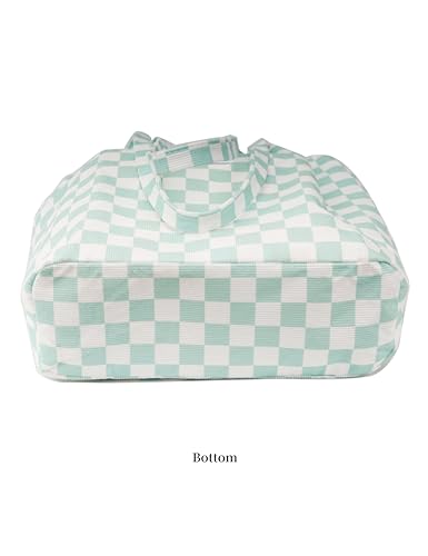Image of TOPASION Cute Corduroy Tote Bag Canvas Shoulder Handbags for Women Travel Shopping