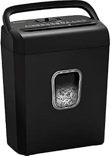 Bonsaii 6 Sheet Micro Cut Paper Shredder, P-4 High-Security Micro Shredder for Home & Small Office Use, Shreds Credit Cards/Staples/Clips, Portable Handle Design with 13-Litre Wastebasket(C223-A)