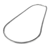 [e-housekiya] チタンネックレス 50cm 4.5mm 喜平ネックレス プラチナ シルバー チェーン メンズ レディース 6面ダブル 金属アレルギー対応 ギフト プレゼント