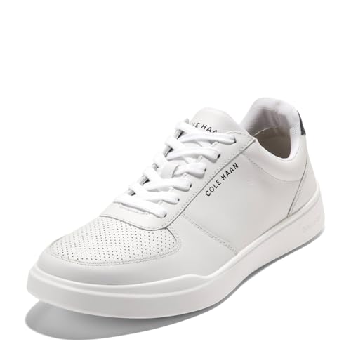 Cole Haan Men's Grand+ Pureshot Court Sneakers, Optic White/Optic White/, 10-M US