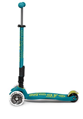 Micro Kickboard - Maxi Deluxe Foldable LED - Three Wheeled, Lean-to-Steer, Fold-to-Carry Swiss-Designed Micro Scooter for Kids with Motion-Activated Light-Up Wheels for Ages 5-12