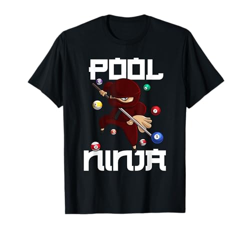 Divertente Pool Ninja | Simpatico Biliardo Tasca Ragazzi Ragazze Uomini Regalo Maglietta