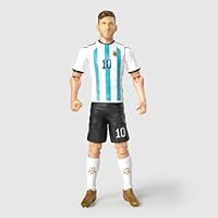 Megableu Fußballfigur Messi – 20 cm – große Fußballfigur realistisch & beweglich – offizielles Lizenzprodukt – 10 Gelenkpunkte – Spielzeug Fußball Argentinien – Geschenkidee für Fans Messi