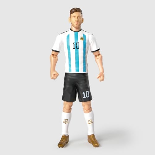 Megableu - Figurine Foot Messi - 20 cm - Grande Figurine Footballeur Réaliste & Articulée - Licence Officielle -10 Points d’Articulation - Jouet Football Equipe Argentine - Idée Cadeau Fans Messi