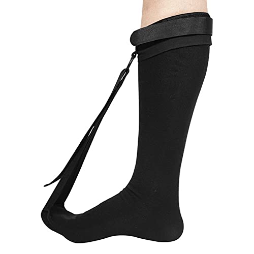 Dibiao Fasciite Plantaire Nuit Chaussette Soutien Brace Étirement Boot Attelle Stretch Nuit Chaussette pour Tendinite D'achille Soulagement de La Douleur Noir (L/XL) Cover