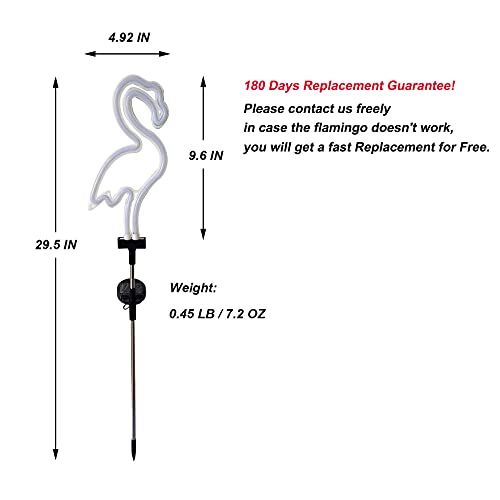 Flamingo Solar Garden Stake Lights, [Set Of 2] Outdoor Solar Pathway Light For Lawn Patio Yard Walkway, Neon Pink Lighting (29.5" Height) #TOP6