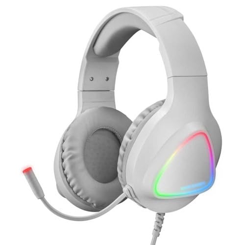 MARSGAMING Mh222, Cuffie Gaming Over Ear Rgb Con Microfono, Suono Hifi, Cancellazione Del Suono, Ultra Leggere, Ps4 Ps5 Xbox Switch Tablet Windows Mac, Bianco, Grande