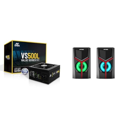 Image of Ant Esports VS500L NonModular High Efficiency Gaming Power Supply /PSU with 1 x PCIe and 120mm Silent