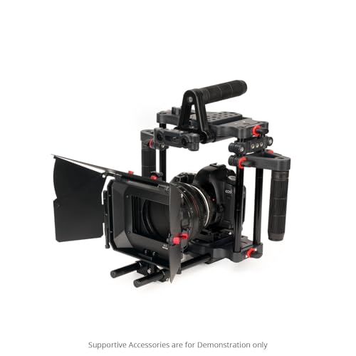 Cage pour Appareil Photo Reflex numérique FILMCITY Power avec kit combiné MB-600 Matte Box. Porte-filtres 4x4, objectifs jusqu'à 95 mm de diamètre, Prend...