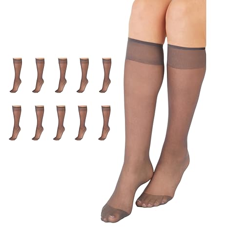 Image of L'eggs Everyday Women's Knee High Stockings, Reinforced Toe, 100% Nylon, One Size