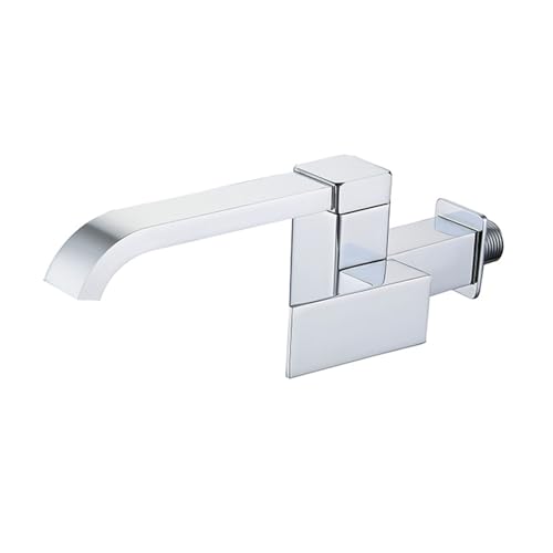 Grifo de cocina negro monomando de pared con tubo cuadrado orientable a 180 G1/2