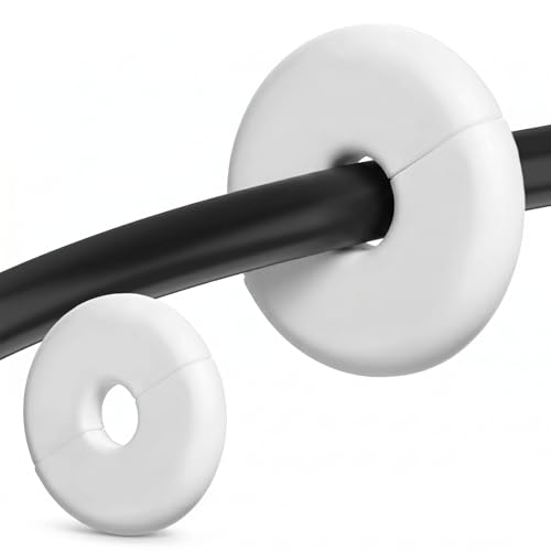 2 piezas tapón para agujeros en pared para cables, pasacables para pared | Kit Starlink, cubierta antideslizante para cables para drywall muebles TV Ethernet (Blanco) miniatura 1