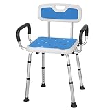 Careboda Shower Chair Seat with Eva Soft Cushion Back and Seat, Bath Seat with 6 Adjustable Height and Tool-Free Assembly for Inside Shower, Anti Slip for Safety for Seniors, Adults & Disabled