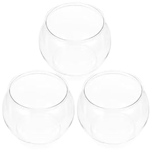 Alipis 3Pcs Plastic Fish Bowl, Clear Gold Fish Bowl Shatterproof Small Betta Fish Tank Desktop Round Aquarium Multi-purpose Bowl for Fish Bowl, Drinking Fish Bowl, Candy Holder, Vase, L