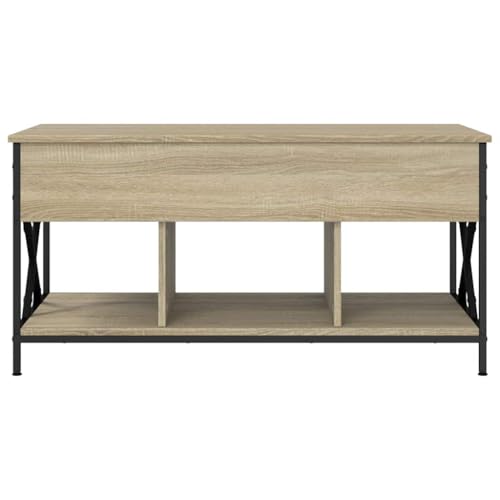 Table basse en chêne Sonoma et métal structure stable d'architecte pour séjour - 6