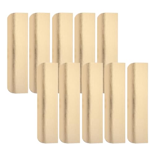 Uonlytech 10個 隠し引き出し取っ手 アルミ製指掛け型キャビネットハンドル キッチン クローゼット用 ゴールド色 スリッシュで使いやすい収納