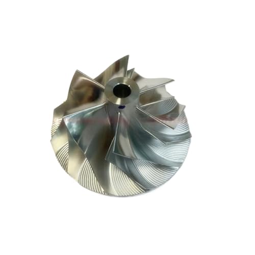 Rueda de compresor de turbocompresor T2 de 6+6 álabes, 41,46/55,98 mm, fresada/aluminio 2618/palanquilla, Compatible Con 704136-0003