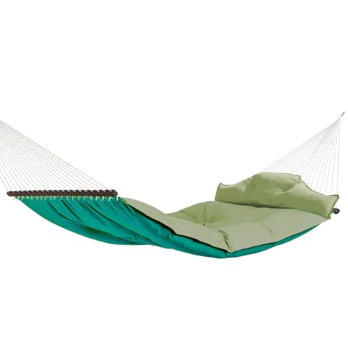 Stabhängematte hellgrün/türkis - gesteppt Olefin