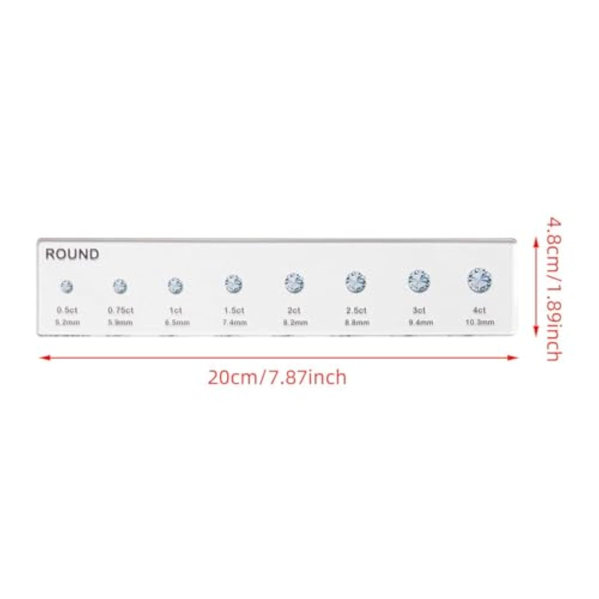 Diamond Sizes Shape Compare Tool Portable Reference