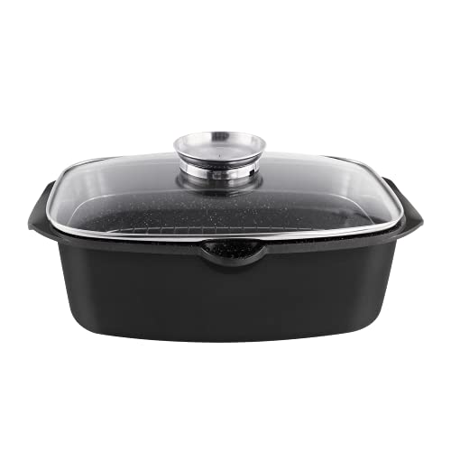 Foto von SHANGZHER Aluguss Bräter mit Antihaft-Beschichtung Bräter Induktion 7,0 L, Deep Roasting Pan backofengeeignet