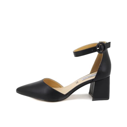 Escarpins femme avec bride talon moyen bout fermé confortable et léger Queen Helena noir 41