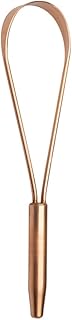 HealthAndYoga™ qLoop Copper Tongue Cleaner - Easy One Hand Use - Larger Surface Coverage - Ayurvedic Copper Health for Fresh Breath and Total Oral Hygiene (Single)