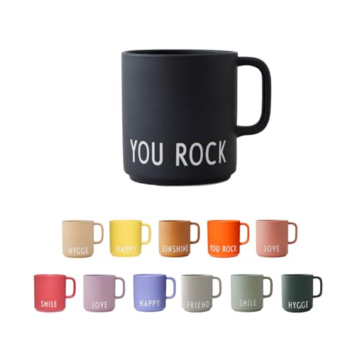 Design Letters Kaffeebecher Porzellan Schwarz YOU ROCK | Dekorativ Kaffeetasse | Personalisierte Geschenke, Hochzeitsgeschenk | Schöne Tassen | Tasse mit spruch | Tasse Lieblingsmensch 250 Ml