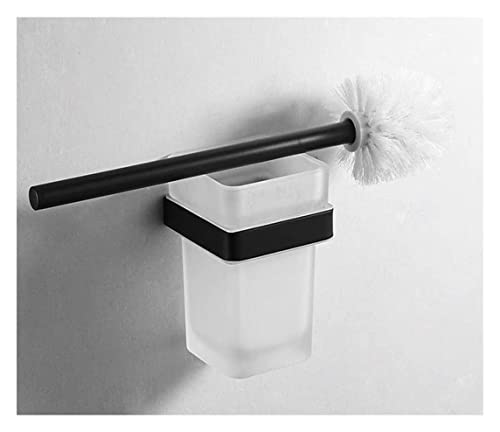 RUHEN Toilet Bowl Brush And Holder Set Wall Mount Creative Glass Set For Bathroom
