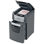 REXEL Optimum Auto Feed+ 150X, Distruggidocumenti Automatico, 150-165 Fogli (80-70 gr/mq), Taglio a Frammento, Livello di Sicurezza P-4, per Piccoli Uffici, Capacità 44 Litri, 2020150XEU