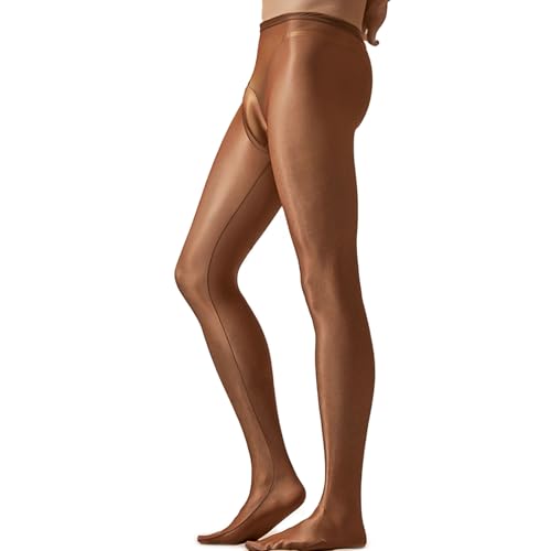 HTRUIYATY Collants Hommes Transparent en Soie Sissy Lingerie Homme Sexy érotique sous Vetement Crossdresser