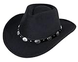 Western Cowboy Hat for Men Women Classic Roll Up Fedora Hat with Buckle Belt