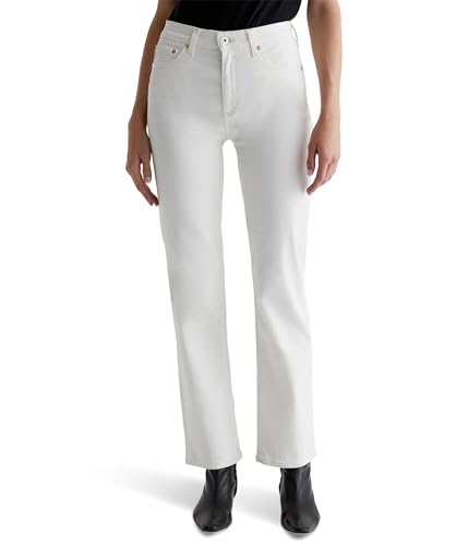 AG Women's Brinley Mid Rise Straight in Powder